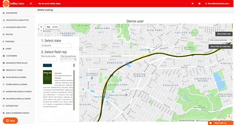 track sales reps on map